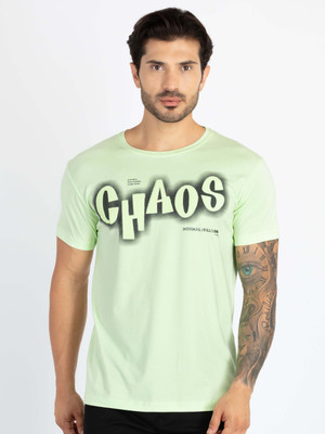 Status Quo Printed Men Round Neck Yellow T-Shirt