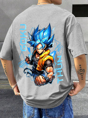 TripBroz Graphic Print Men Round Neck Grey T-Shirt