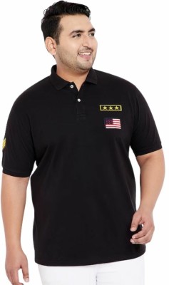 Gibbs Printed Men Polo Neck Black T-Shirt