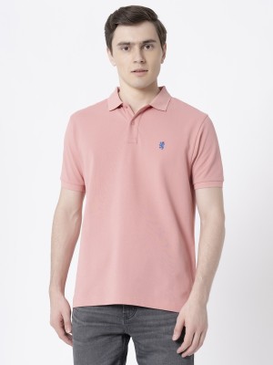 RED TAPE Solid Men Polo Neck Pink T-Shirt