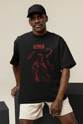 ROYAL YOUTH Printed Men Round Neck Black T-Shirt