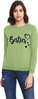 QEEN STAR FASHION Printed, Typography Women Round Neck Green T-Shirt