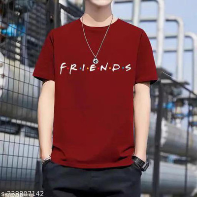 ElecTro Fashion Typography Men Round Neck Maroon T-Shirt
