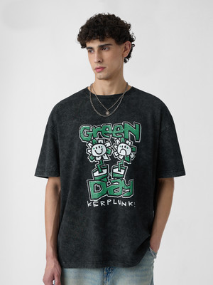 The Souled Store Graphic Print Men Round Neck Grey T-Shirt