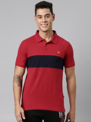 Dixcy Scott Maximus Colorblock Men Polo Neck Red T-Shirt