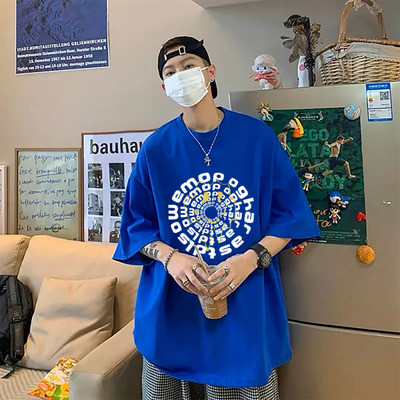 THALASI Graphic Print Men Crew Neck Blue T-Shirt