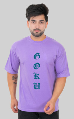 HouseOfCommon Printed Men Round Neck Purple T-Shirt