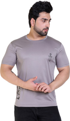 Bowden & Cahill Printed Men Round Neck Grey T-Shirt