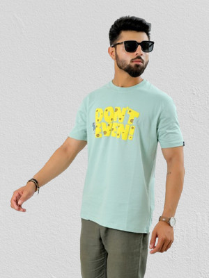 Reva creation Printed Men Polo Neck Green T-Shirt