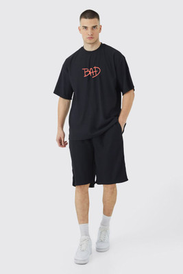 Stitchmeashirt Printed Men Round Neck Black T-Shirt