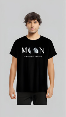 Royal Creations By Rv Printed Men Round Neck Black T-Shirt