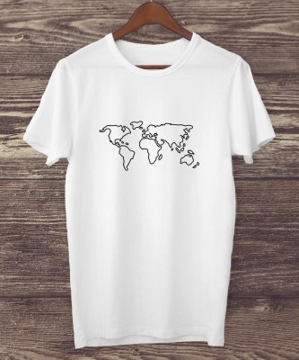 M D Fashion Printed Men Round Neck White T-Shirt