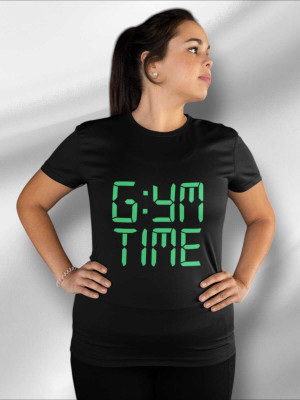 Clori Printed Women Round Neck Black T-Shirt