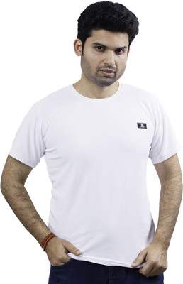 swastika vastram Sporty Men Round Neck White T-Shirt