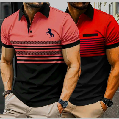 Bliss Bell Printed Men Polo Neck Multicolor T-Shirt