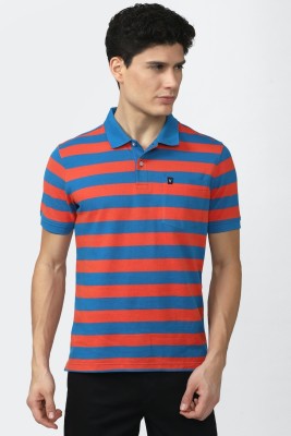 VAN HEUSEN Striped Men Polo Neck Red, Blue T-Shirt