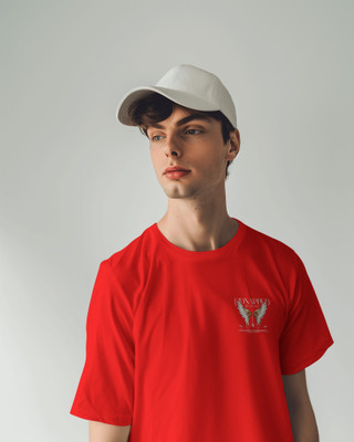 wittytribes Printed Men Round Neck Red T-Shirt