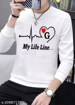 GPGARMENTSS Printed Men Round Neck Silver T-Shirt