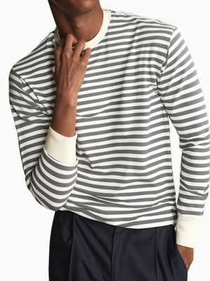 VIMAL JONNEY Striped Men Round Neck Grey T-Shirt