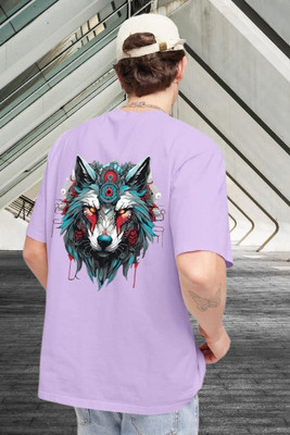 Dark Drive Graphic Print Men Round Neck Purple T-Shirt