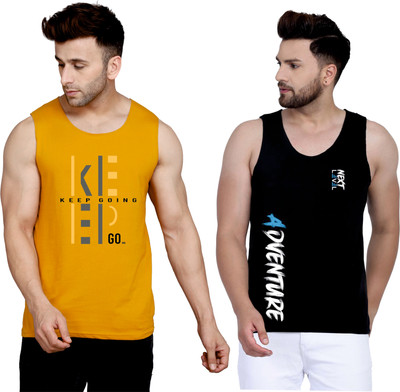 Cryptic Printed Men Round Neck Brown, Black T-Shirt