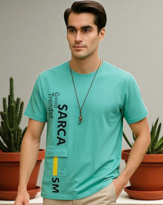 Teezler Printed Men Round Neck Green T-Shirt