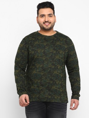 Urbano Plus Military Camouflage Men Round Neck Green T-Shirt