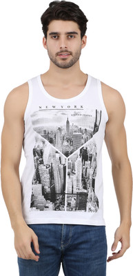 JUGULAR Printed Men Scoop Neck White T-Shirt