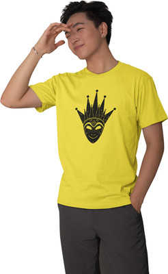 Streetfluencer Printed Men Round Neck Yellow T-Shirt