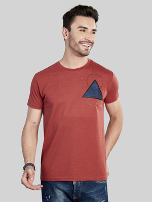 BE POSITIVE Printed Men Round Neck Red T-Shirt