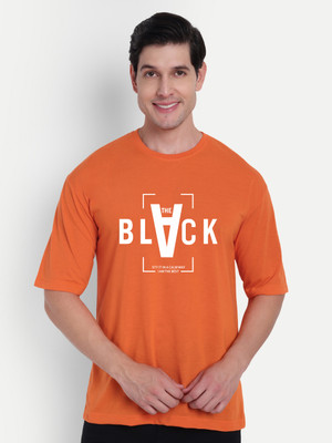 SCOTT FINCHER Printed Men Round Neck Orange T-Shirt