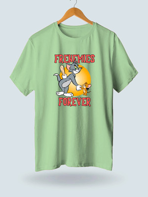 JP Creation Printed Men Round Neck Light Green T-Shirt