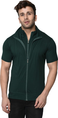 JB Jangoboy Solid Men Polo Neck Dark Green T-Shirt