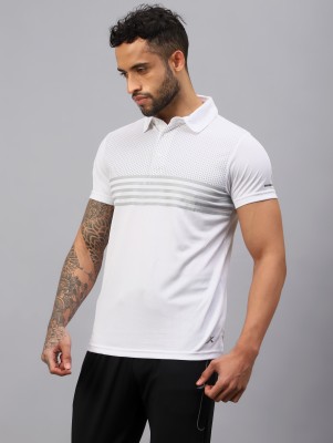 VECTOR X Solid Men Polo Neck White T-Shirt