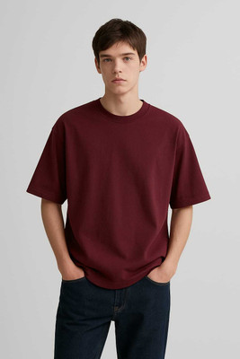 WALK THIS WAY Solid Men Round Neck Maroon T-Shirt
