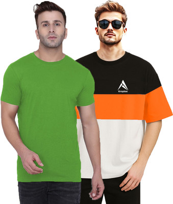 Kroptee Colorblock, Solid Men Round Neck Multicolor T-Shirt