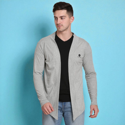 Faricon Trend Solid Men Round Neck Grey T-Shirt