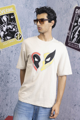 WROGN Printed Men Crew Neck Brown T-Shirt