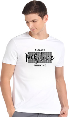 grasp Printed Men Round Neck White T-Shirt