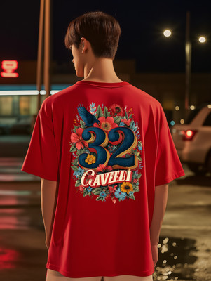 BUKKL Graphic Print, Printed Men Round Neck Red T-Shirt