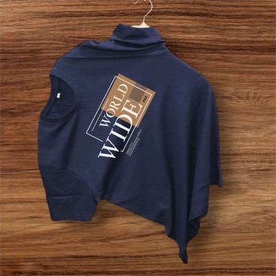 Magneto Printed Men Round Neck Blue T-Shirt