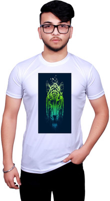 NITYANAND CREATIONS Printed Men Round Neck Multicolor T-Shirt