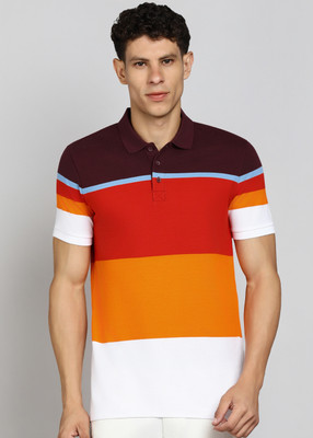 United Colors of Benetton Colorblock Men Polo Neck Maroon T-Shirt