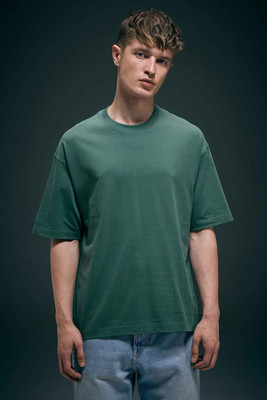 Maxzone Solid Men Polo Neck Dark Green T-Shirt