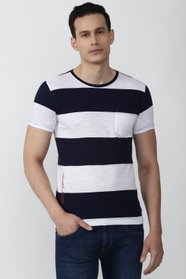 PETER ENGLAND Striped Men Round Neck Multicolor T-Shirt