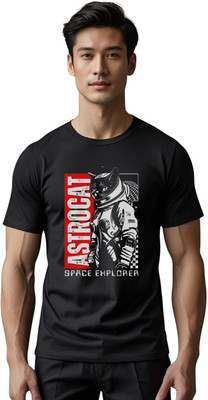 Millionemotions Printed Men Round Neck Black T-Shirt