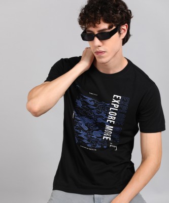 METRONAUT Graphic Print Men Round Neck Black T-Shirt