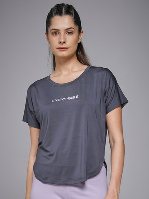 MKH Graphic Print Women Crew Neck Grey T-Shirt