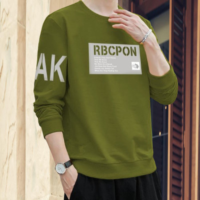 Manly Tees Printed Men Round Neck Dark Green T-Shirt