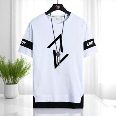 Autna Printed Men Round Neck White T-Shirt